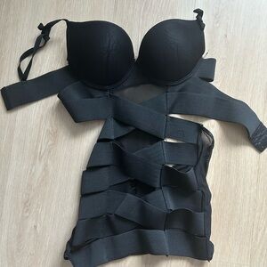 Black Strappy Bustier Top
